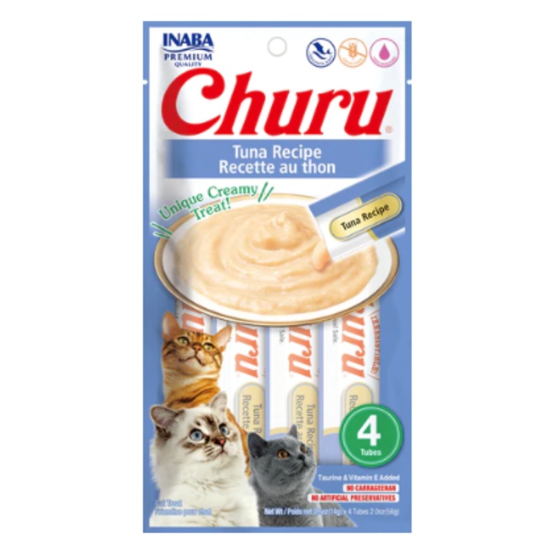 Inaba Churu Pure Grain-Free Skin & Coat Lickable Cat Treat – Tuna