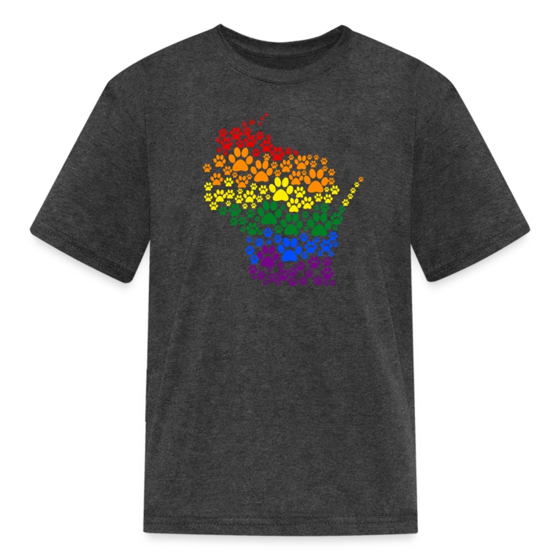 Pride Paws Kids’ T-Shirt heather black S