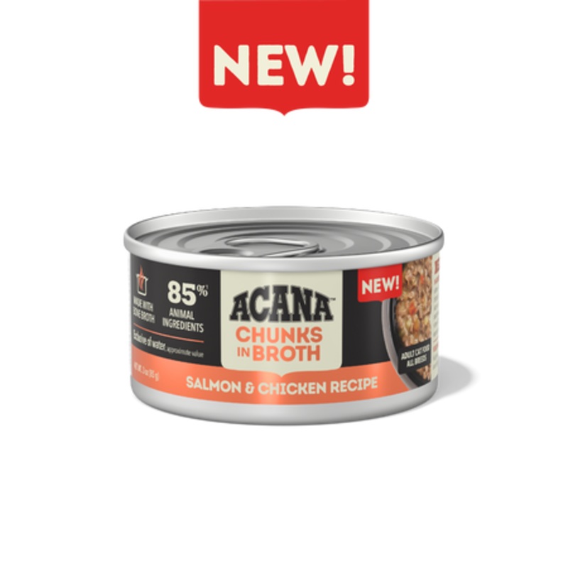 ACANA Chunks in Broth Salmon & Chicken Recipe Wet Cat Food 3 oz