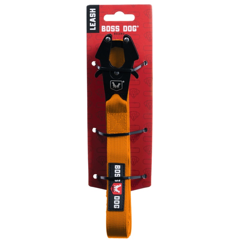 Boss Dog Tactical Dog Leash 4′ x 1.25″ Solid Orange