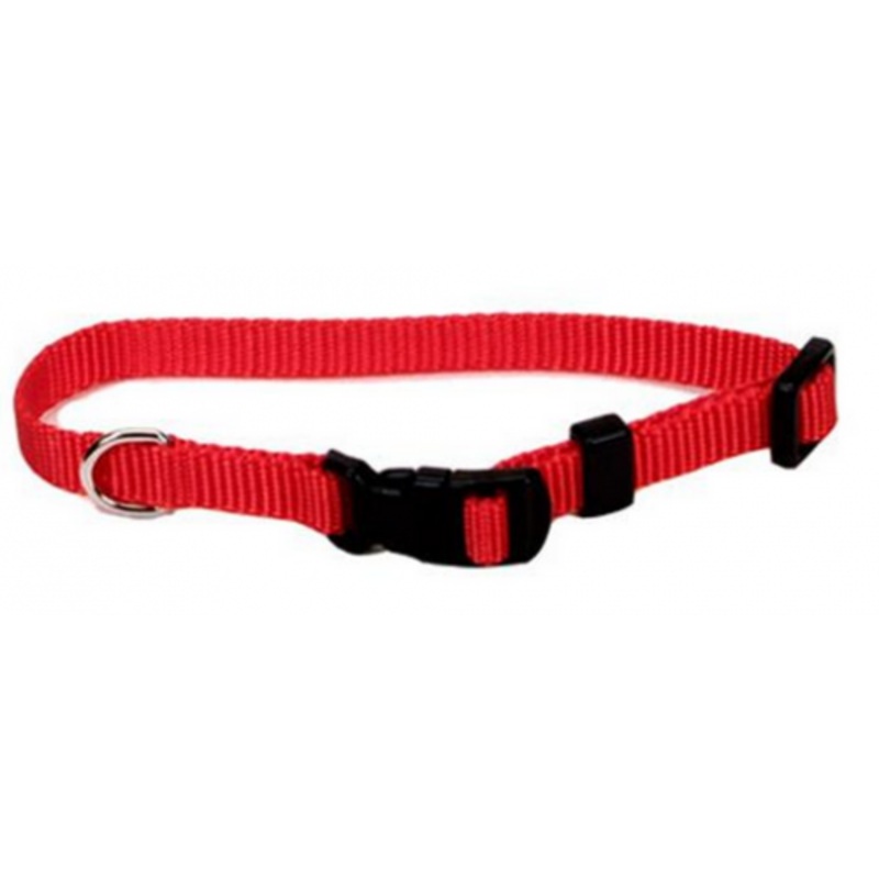 Coastal Pet Products Tuff Buckle Adjustable Nylon Small Dog Collar (Red 3/8″ x 8-12″)