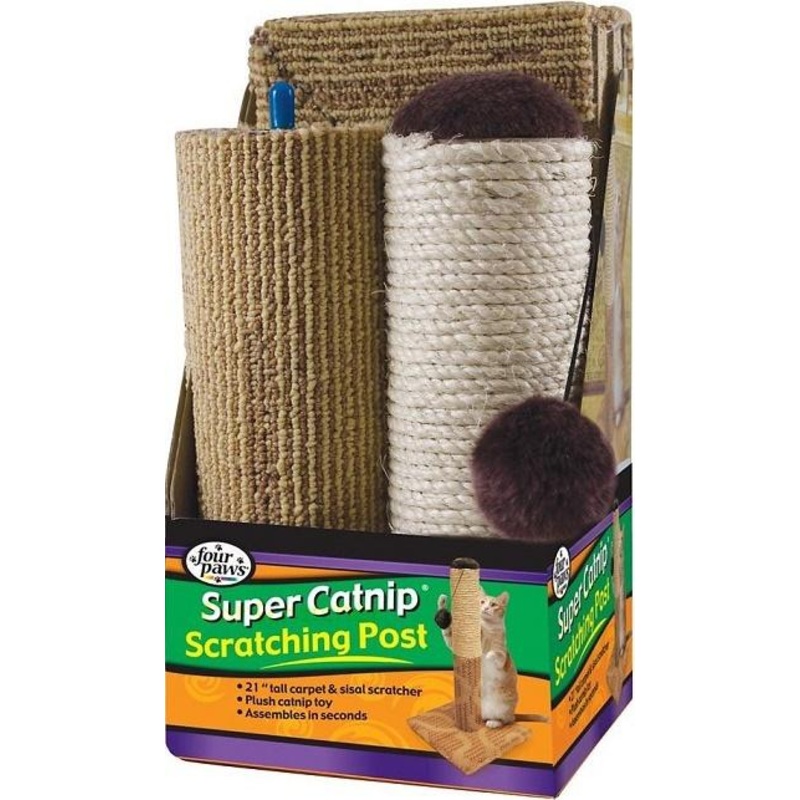 Four Paws Super Catnip Carpet & Sisal Scratching Post (21″)