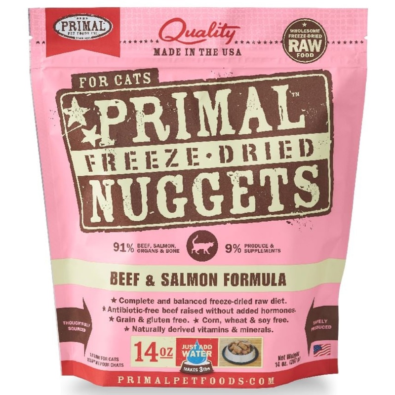 Nuggets Beef and Salmon Formula Freeze-Dried Raw Grain-Free Cat Food 5.5 oz