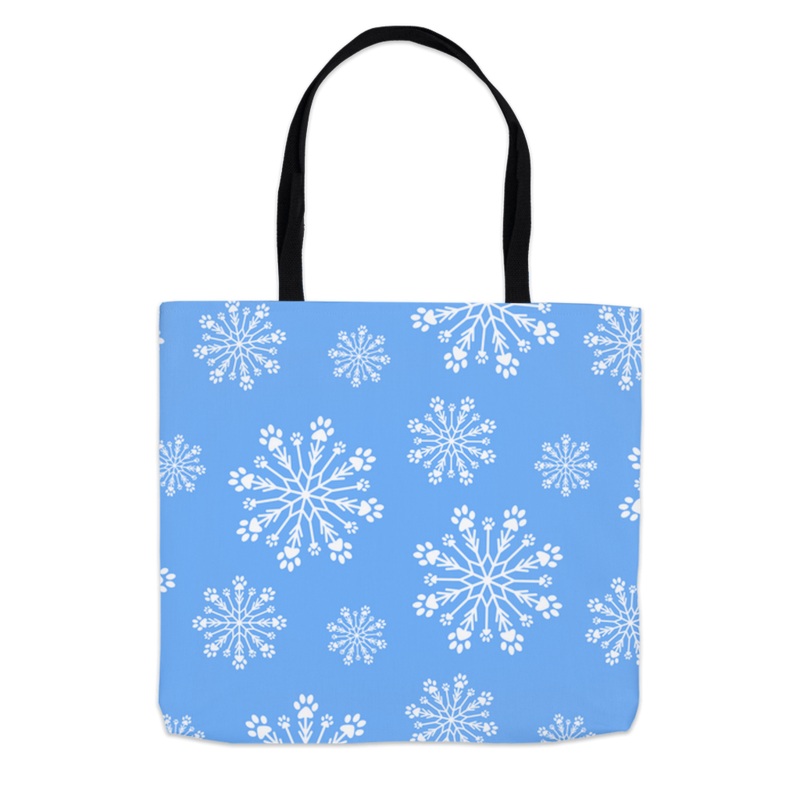 Paw Snowflake Tote Bag 13×13 inch