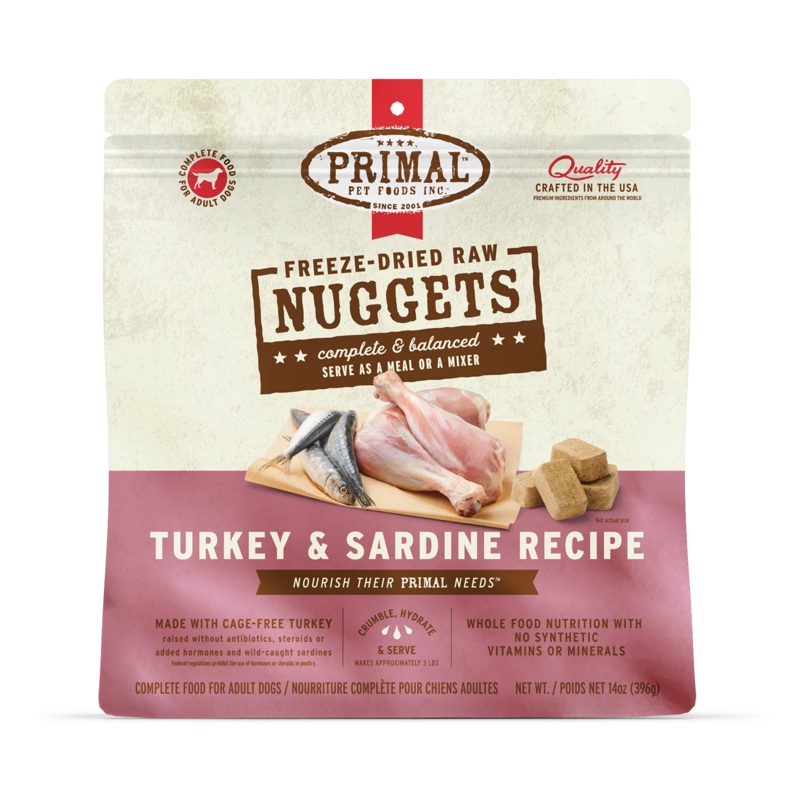 Primal Nuggets Canine Turkey & Sardine Freeze-Dried Formula 5.5 oz