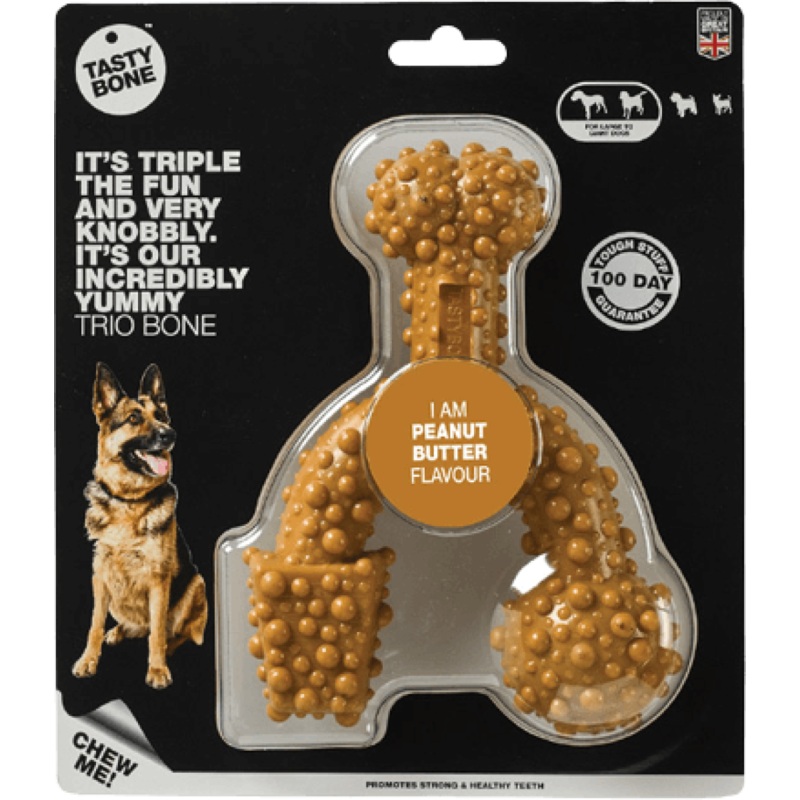 TastyBone Nylon Trio Large Dog – Peanut Butter