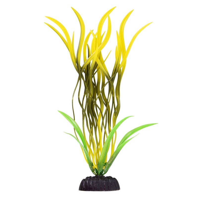 Underwater Treasures Pearl Finish Wave Val Green/Yellow Plastic Plant 8 inch