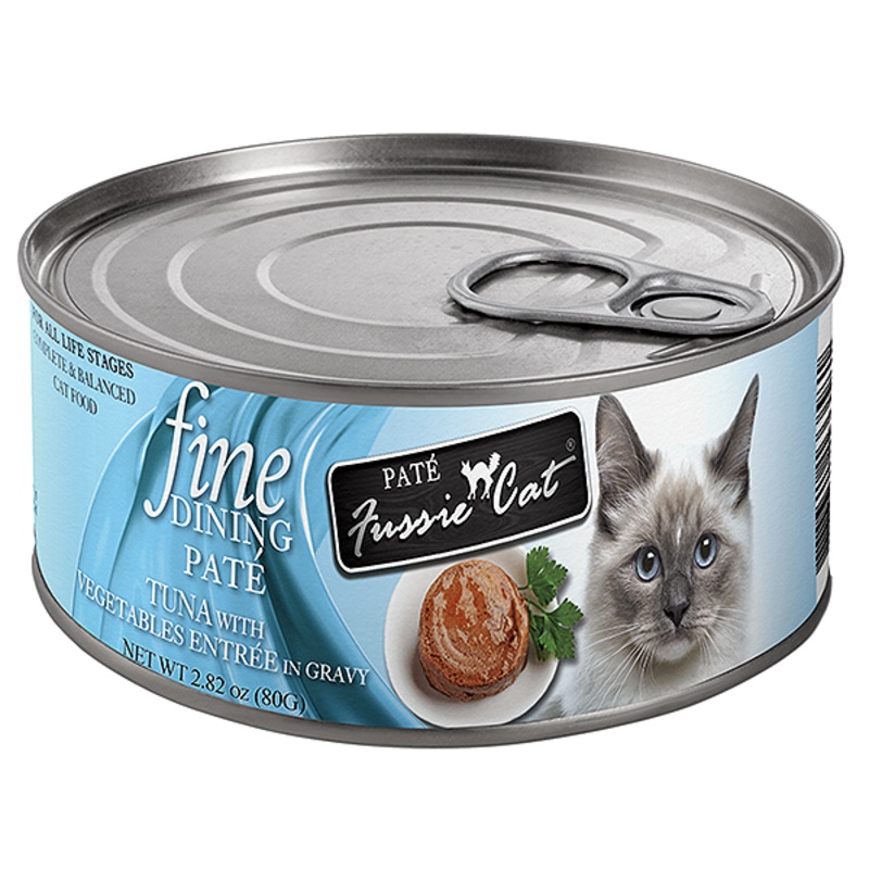 Fine Dining Pat Tuna with Vegetables Entre in Gravy Wet Canned Cat Food 2.82 oz cans, case of 24
