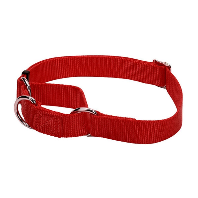 No! Slip Martingale Adjustable Nylon Collar Red 5/8-in Nylon x 10-in – 14-in Neck Girth