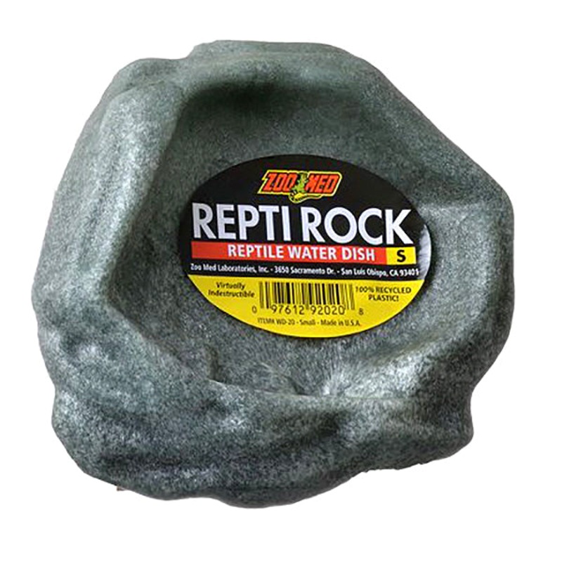 Repti Rock Realistic Artificial Stone Polystyrene Reptile Water Dish Small ( 5.5-in L x 5-in W x 1.25-in H )