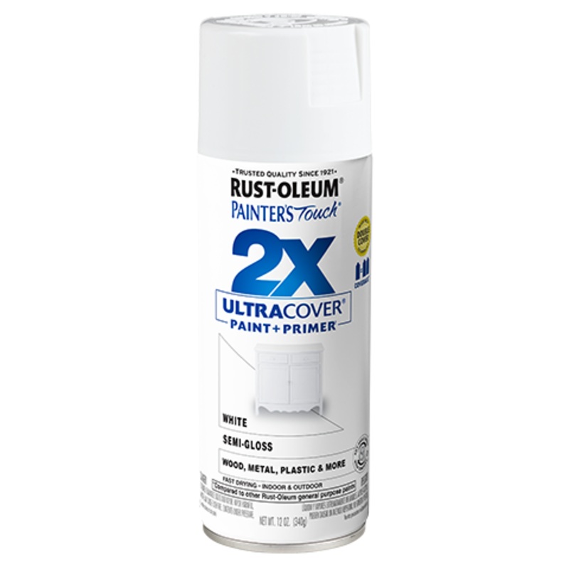 Rust-Oleum 12oz 2X Painter’s Touch Ultra Cover Semi Gloss Spray Paint 12 oz Semi-Gloss Black
