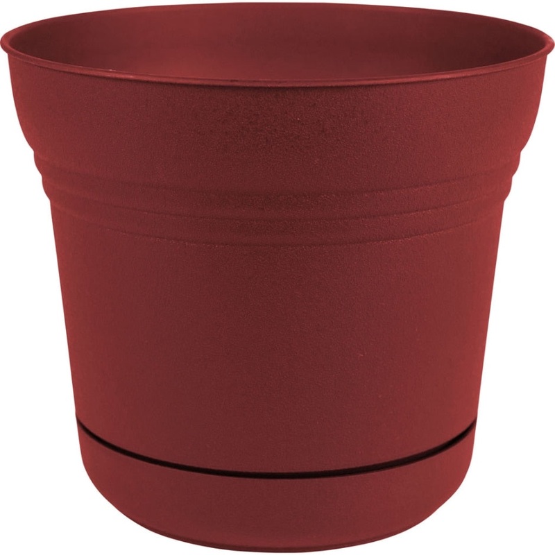 SATURN PLANTER 7 INCH BURNT RED