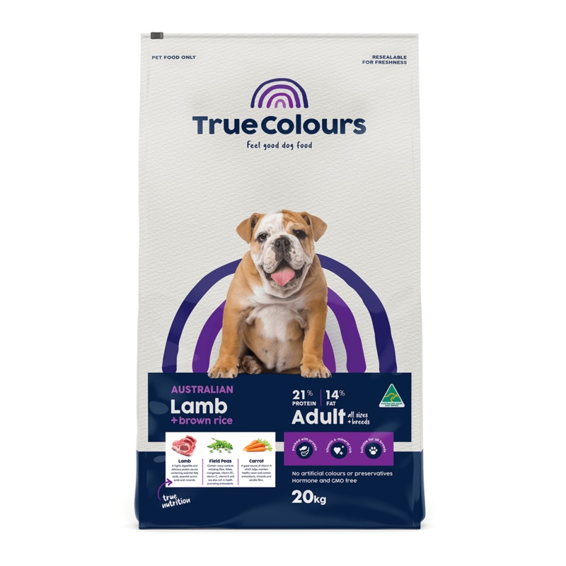 True Colours Dog Food Adult Lamb & Rice 20kg