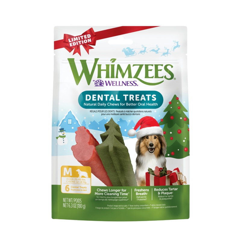 Whimzees Winter Shapesall Natural Daily Dental Treat For Dogs Small