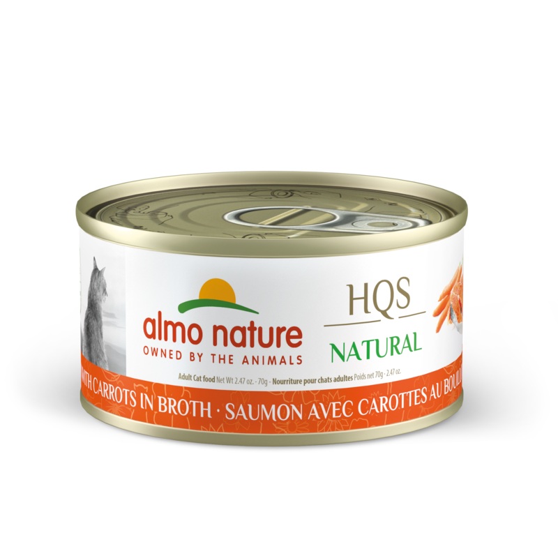 Almo Nature HQS Natural Salmon & Carrots in Broth 70g Single 2.4oz