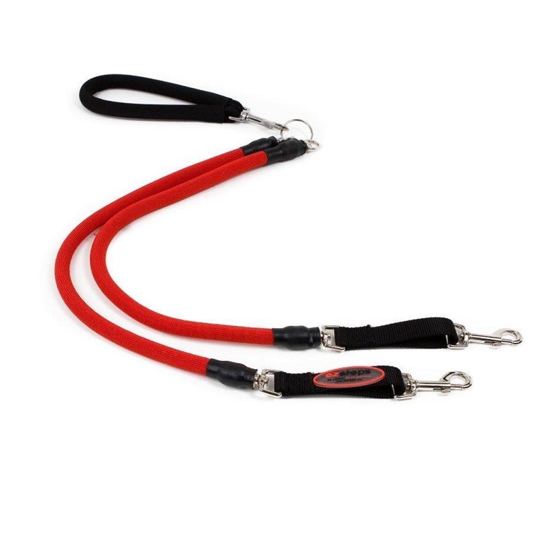 EZ Steps Stretch Dual Leash Medium – blue