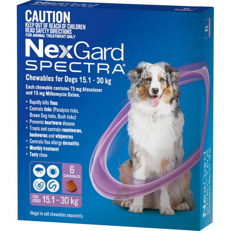 NexGard Spectra – Chewables for Dogs (15.1-30kg) (6pk) 6pk