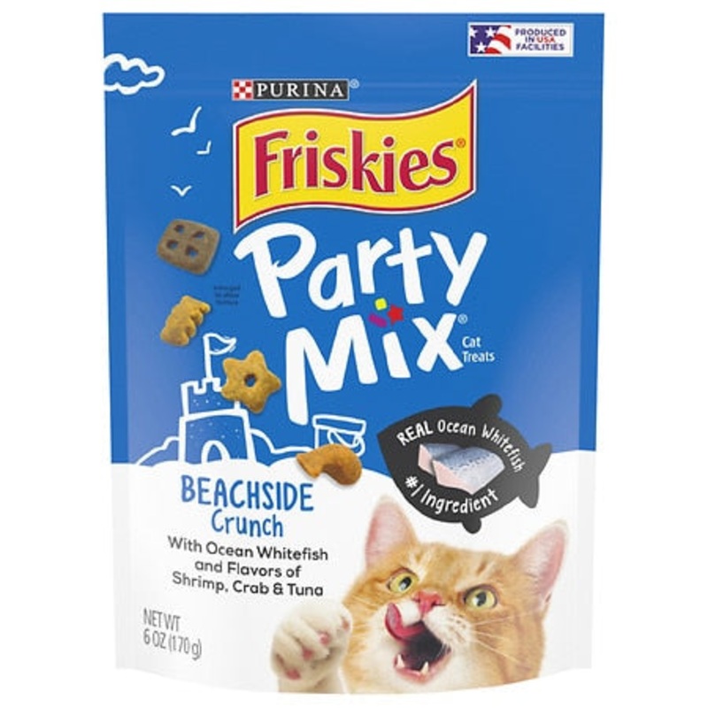 Purina Friskies Party Mix Beachside Crunch Adult Cat Treats – 6 oz. Pouch