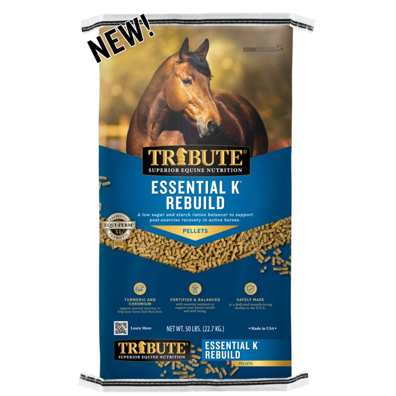 Tribute Equine Nutrition Essential K Rebuild Ration Balancer with Turmeric and Chromium 50 lbs