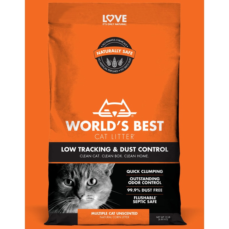 World’s Best Cat Litter Low Tracking & Dust Control Cat Litter 15 Lb