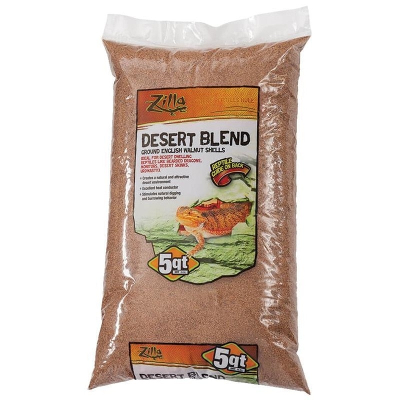 Zilla Desert Blend Ground English Walnut Shells Reptile Bedding 5 QUART