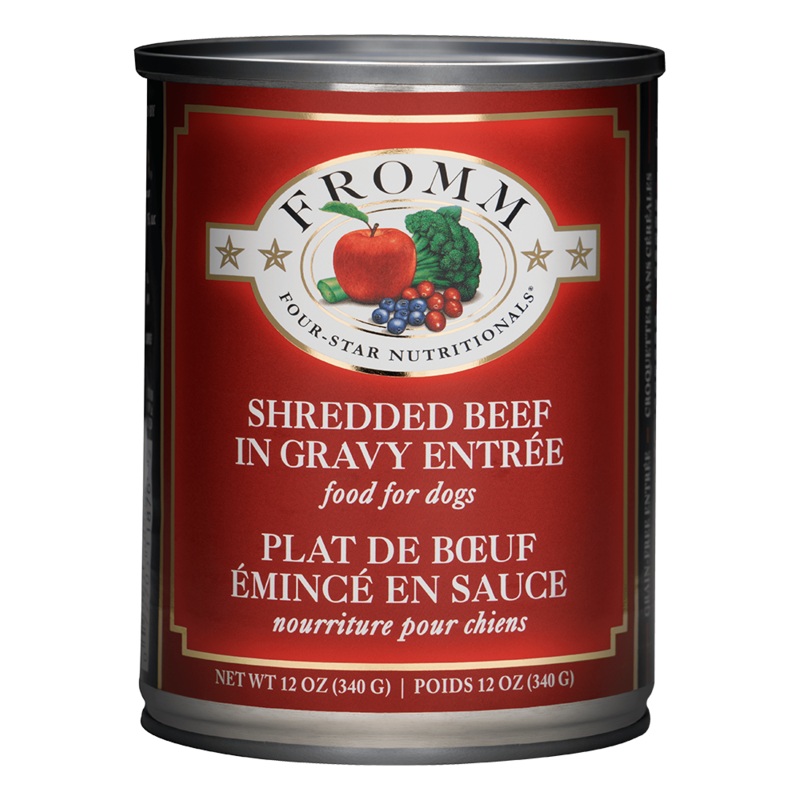 FROMM SHREDDED BEEF IN GRAVY ENTRE 12oz DOG FOOD