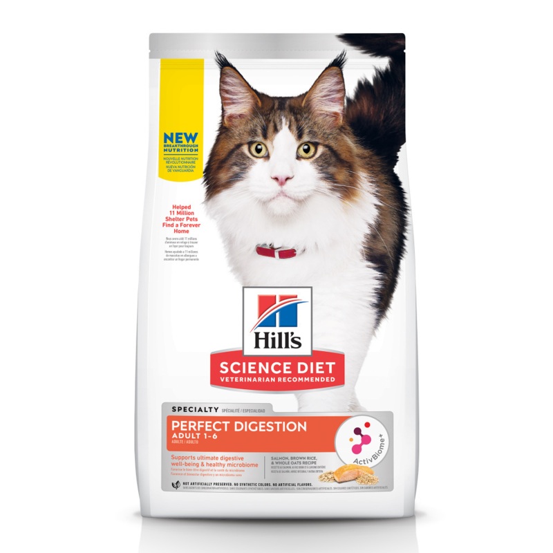 Hill’s Science Diet Adult Perfect Digestion Salmon, Brown Rice, & Whole Oats Recipe Dry Cat Food