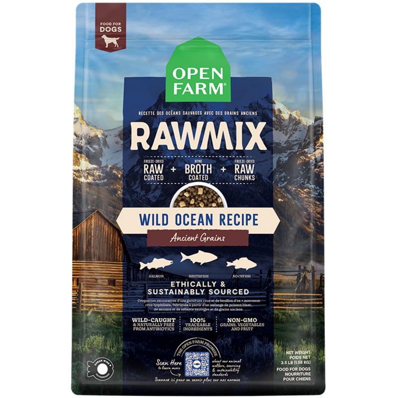 Open Farm Wild Ocean Ancient Grains RawMix for Dogs 3.5 Lbs