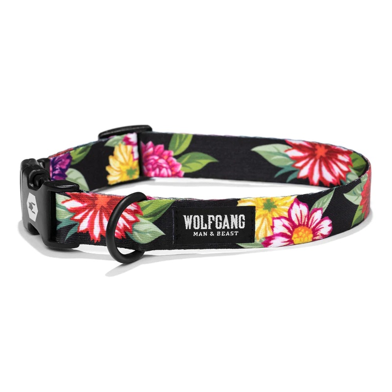 Wolfgang DarkFloral Adjustable Dog Collar Small – 5/8″ x 8-12″