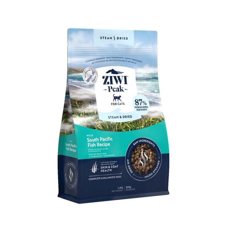 ZIWI Peak Steam & Dried Wild South Pacific Fish Recipe Dry Cat Food – 800g