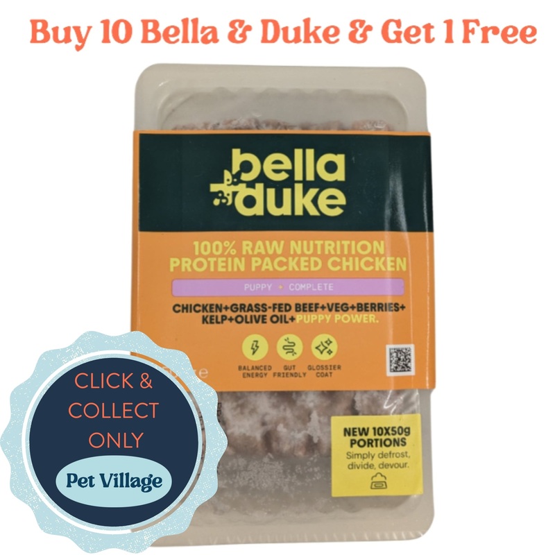 Bella & Duke Protein-Packed Chicken 500g  Puppy High-Protein, Grain-Free Raw Puppy Food