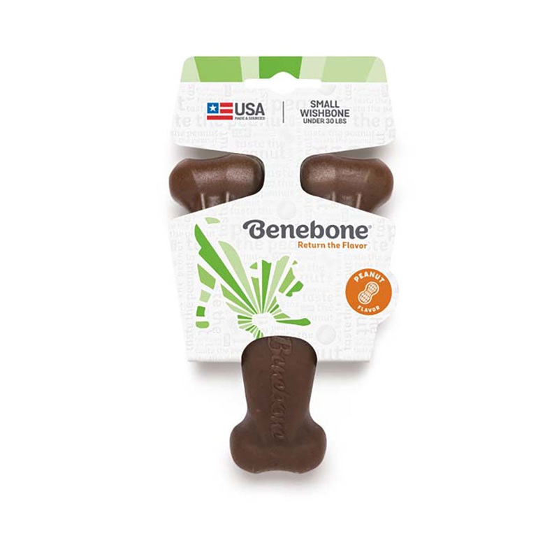 Benebone Peanut Flavored Wishbone Dog Chews Small 3.6 Oz