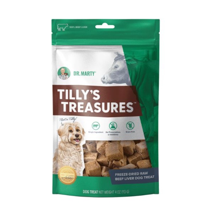 Dr. Marty Tillys Treasures 100% Freeze-Dried Raw Beef Liver Dog Treats 4-oz. LOWEST PRICE (M-DRM3)