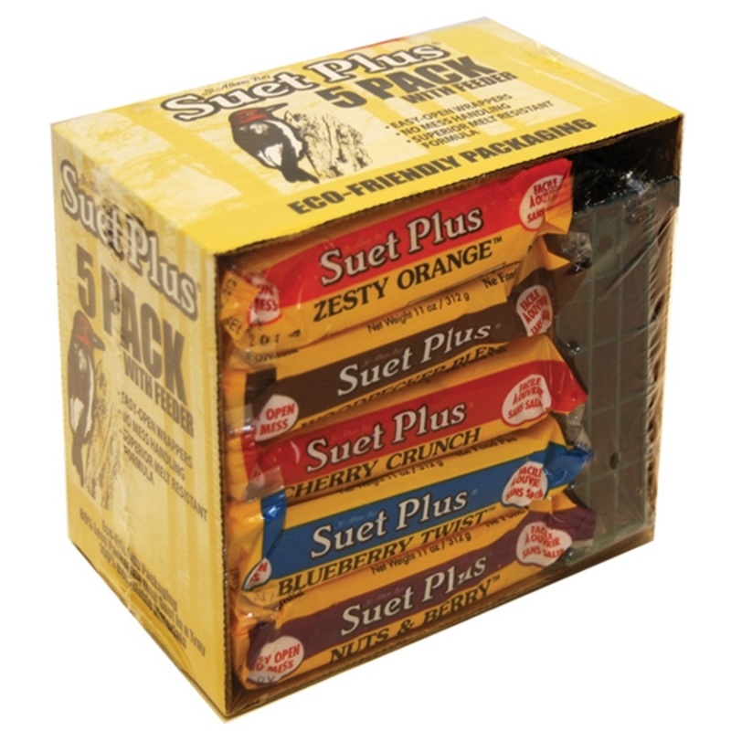 SUET PLUS VARIETY 5 PACK WITH FEEDER 4.167 lbs