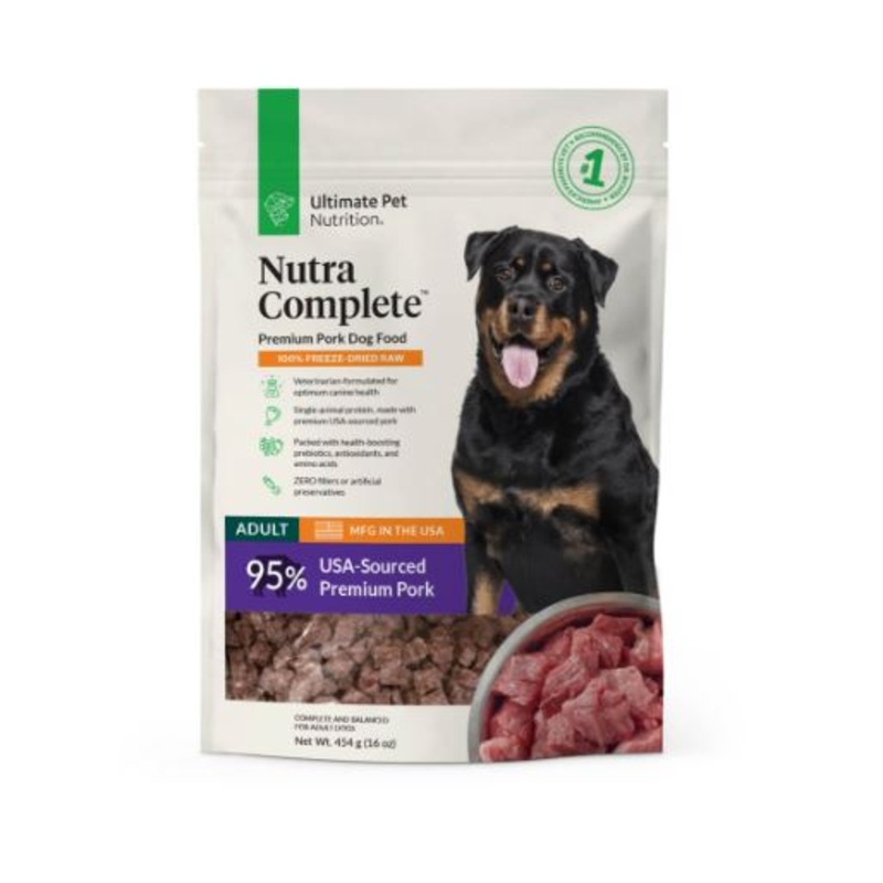 Ultimate Pet Nutrition Nutra Complete 100% Freeze-Dried Raw Pork Dog Food 16 oz