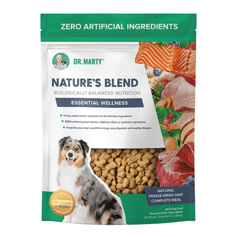 Dr. Marty Freeze Dried Nature’s Blend Essential Wellness Dog Food 16-oz. LOWEST PRICE (M-DRM3)