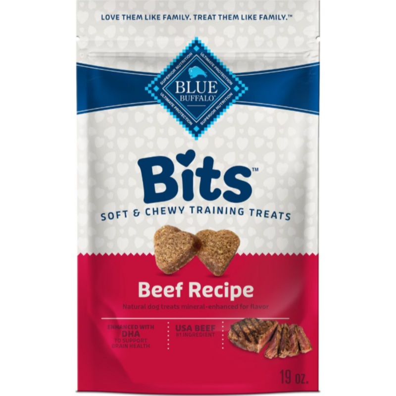 Blue Buffalo Bits Tender Beef Natural Soft Moist Training Dog Treats