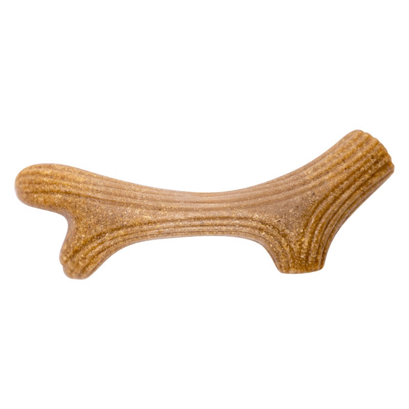 Dog Chew Wooden Antler with Natural Wood and Synthetic Material – M
