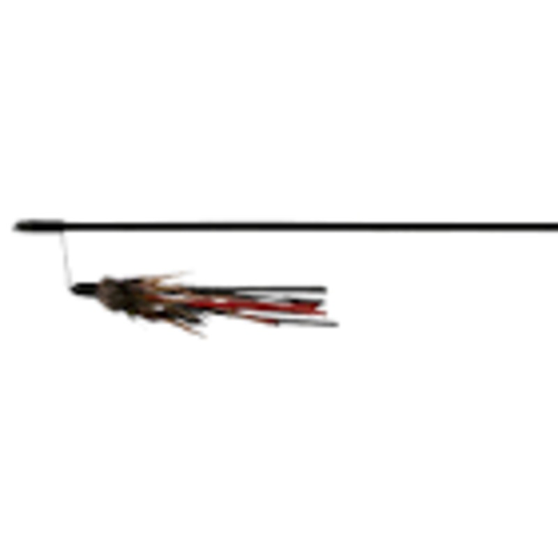 Playing rod with leather straps and feathers 50 cm