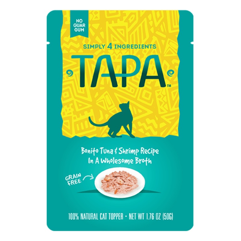 Rawz Tapa Bonito Tuna & Shrimp Cat Food Recipe In Wholesome Broth 1.76 oz. Pouches