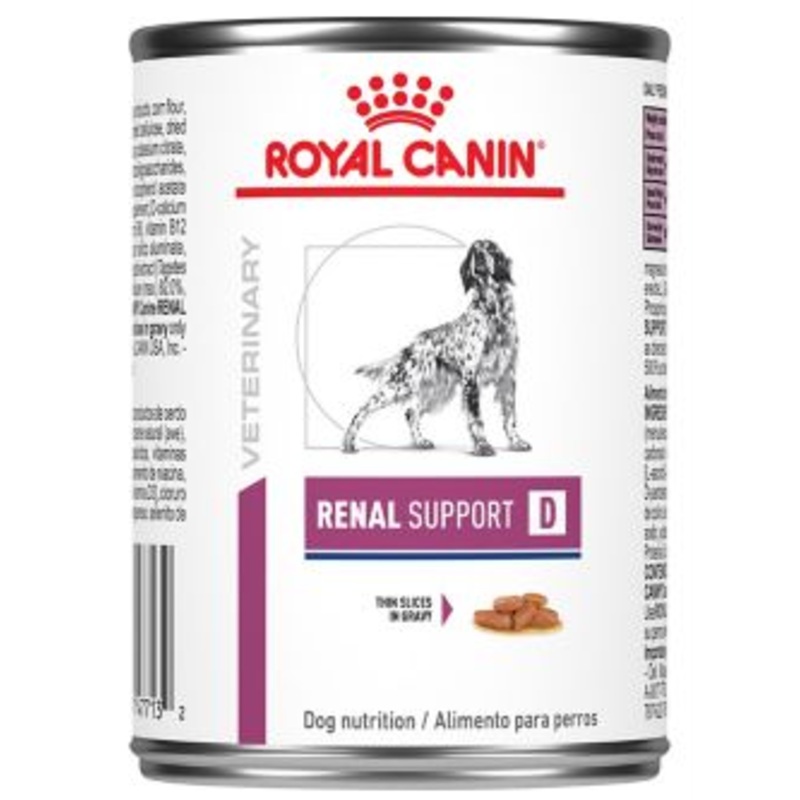 Royal Canin Canine Renal Support D Canned Dog Food Thin Slices in Gravy 13 oz can