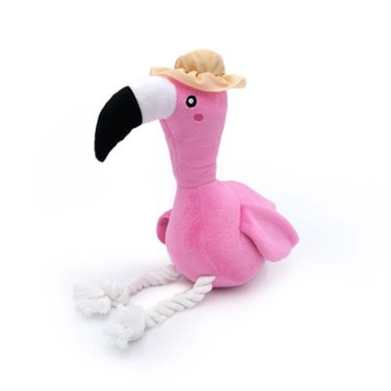 Zippy Paws Plush Dog Toy Playful Pal – Freya the Flamingo