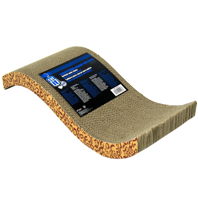 Catit Style Patterned Cat Scratcher with Catnip – Animal – S-shape