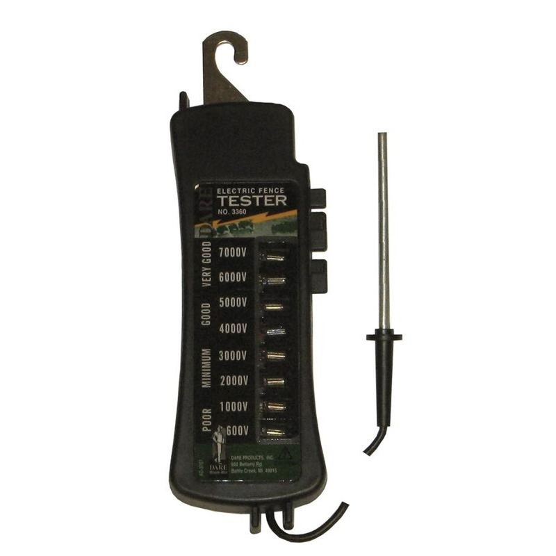 EIGHT LITE ELECTRIC FENCE TESTER 12 X 4 INCH BLACK