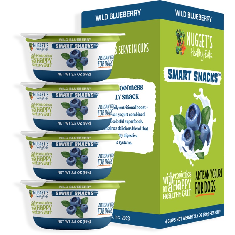 Nugget’s Healthy Eats Frozen Smart Snacks Artisan Yogurt Wild Blueberry for Dogs 3.5 oz Pack of 4