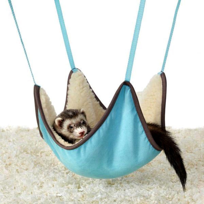 Cozy Hammock Hanging Plush Sleeper Small Animal Fabric Habitat Addition 14.5-in x 14.5-in
