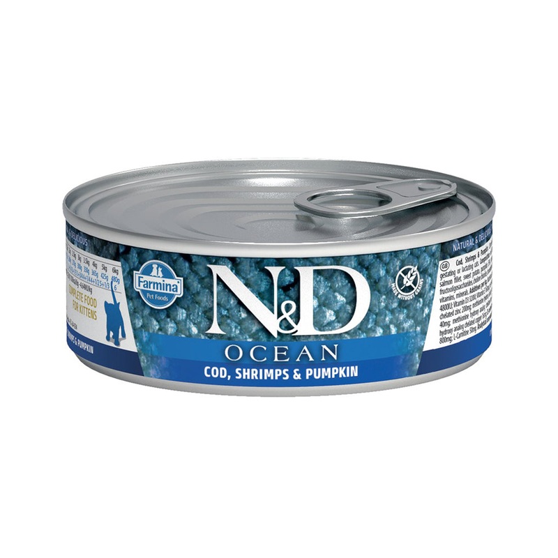 Farmina N&D Ocean Cod, Shrimp & Pumpkin Wet Cat Food 2.8oz