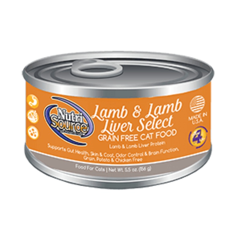 NutriSource Grain Free Lamb & Lamb Liver Select Canned Cat Food 5.5 oz