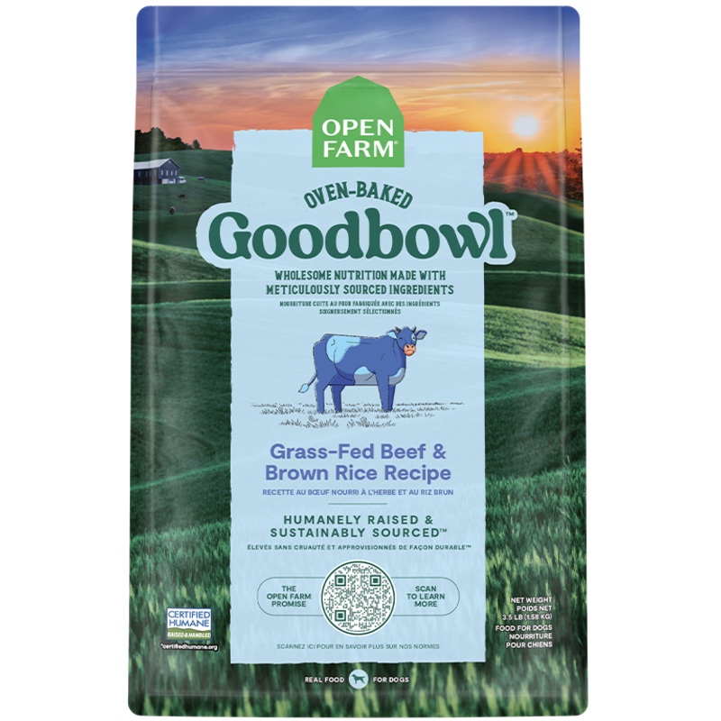 Open Farm Goodbowl Grass-Fed Beef & Brown Rice Recipe for Dogs 3.5 Lb