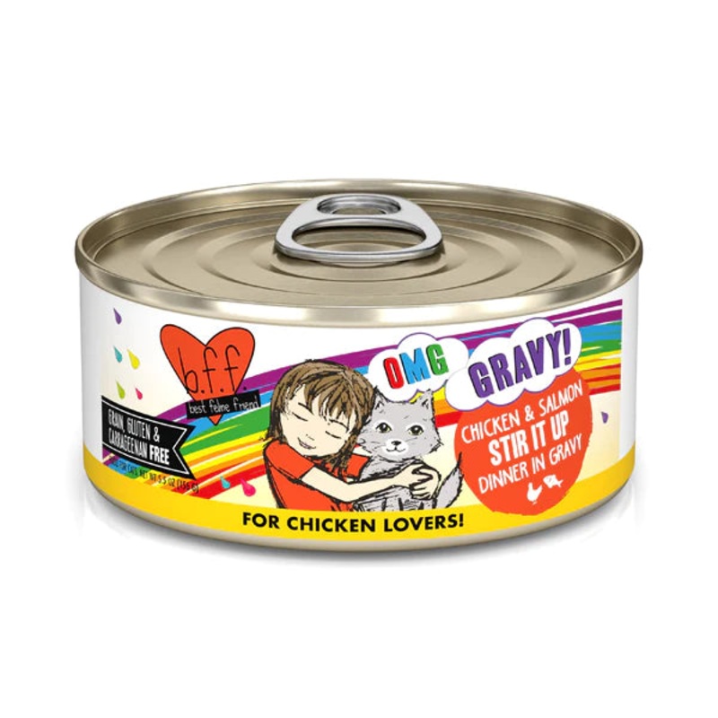 Weruva BFF OMG Chicken & Salmon Stir It Up Cat Food Case 8 x 156g